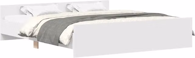Letto matrimoniale | Letto per adulti | Giroletto con Testiera e Pediera Bianco 180x200 cm