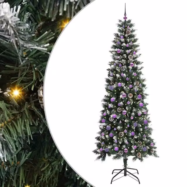 Albero di Natale artificiale verde vidaXL con 300 LED luce bianca calda, Altezza: 240 cm