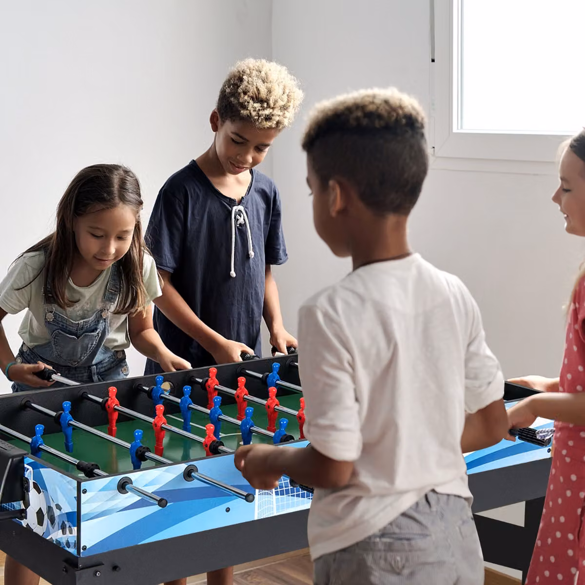 Set da gioco combo 15-in-1 Costway multicolore con basket, calcetto, hockey, biliardo, ping pong e bowling