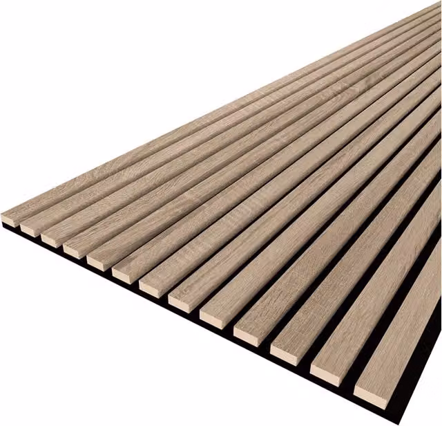 Set di 2 Pannelli Fonoassorbenti a Doghe Bella Pro in MDF effetto legno naturale beige e marrone