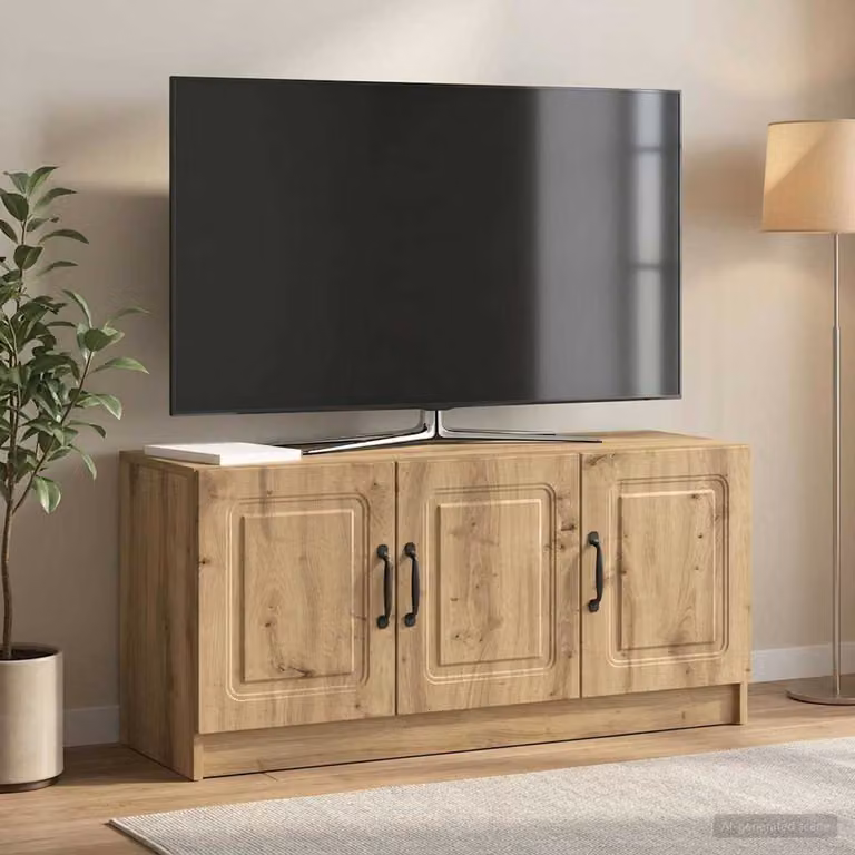 Mobile TV vidaXL in Rovere Artigianale e Marrone, L 99 x P 34,5 x H 47 cm