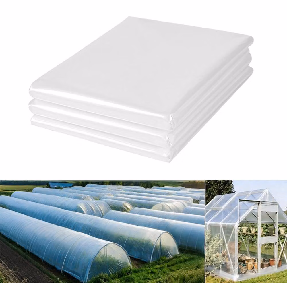Pellicola per serre, 2 x 4 metri - Pellicola trasparente per giardinaggio - Pellicola in polietilene resistente agli strappi - Durevole e riutilizzabile - Elevata trasmissione della luce - Protezione dal freddo