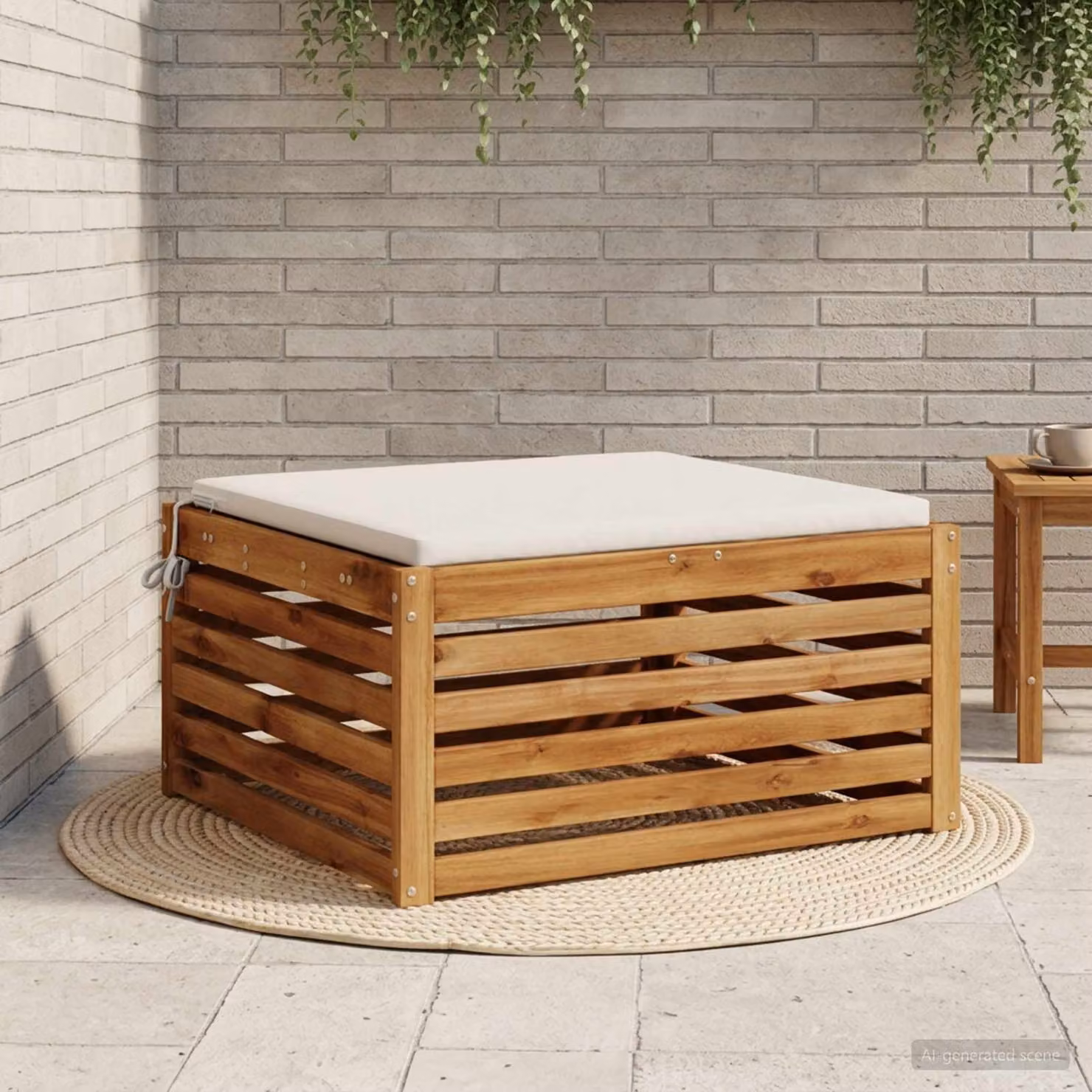 Cuscino per sedia vidaXL SOEST in poliestere bianco con rivestimento lavabile e resistente ai raggi UV