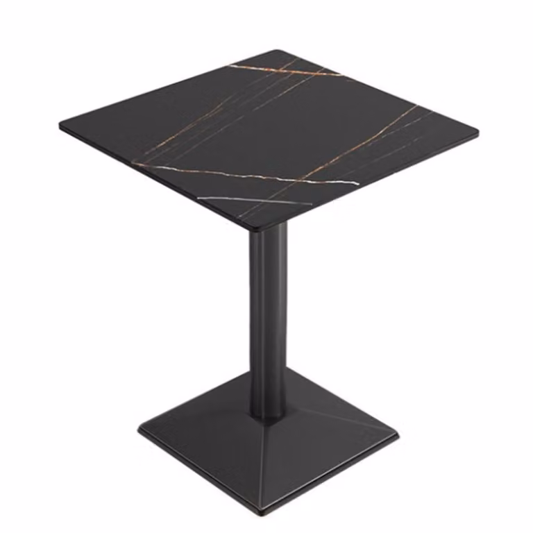 Mobili per la ristorazione Tavolo da pranzo Tavolo da cucina per sala da pranzo Tavolo da soggiorno Tavolo da bistrot Pietra sinterizzata nera nera 2 60*60*75CM