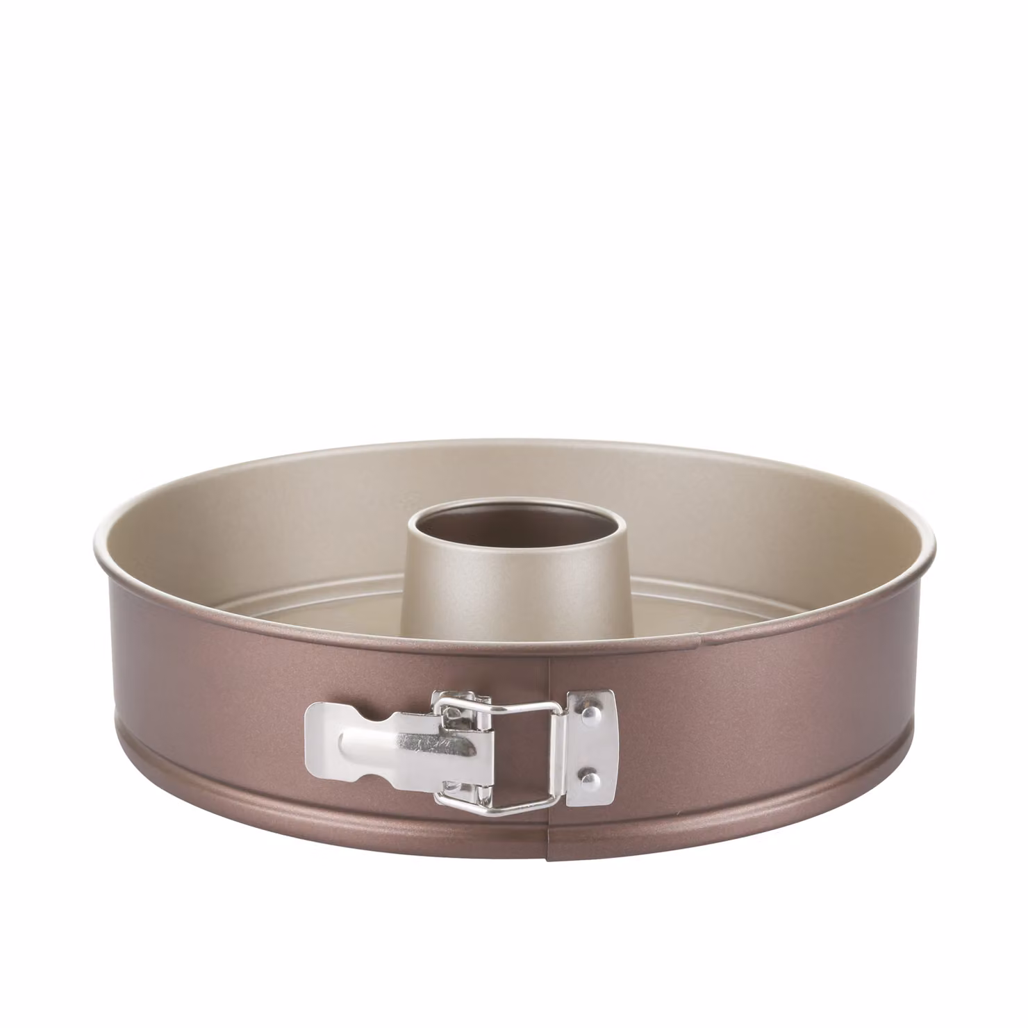 Tortiera a cerniera rotonda Baker's Secret in acciaio al carbonio con rivestimento antiaderente, colore bronzo, Diametro: 28 cm – 2