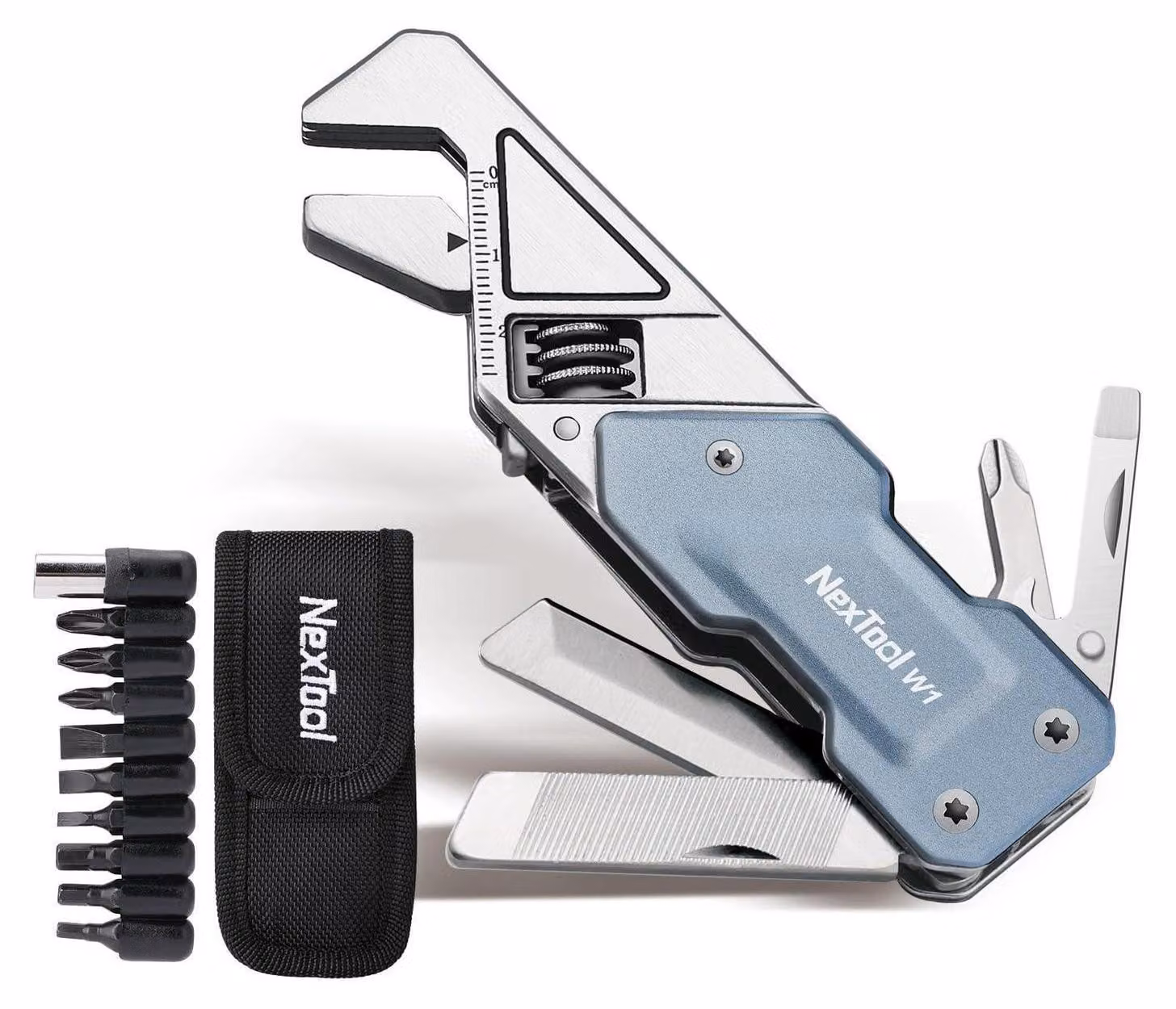 Chiave a Esagono multifunzione 6-in-1 con 9 inserti e custodia in nylon, realizzata in acciaio inossidabile