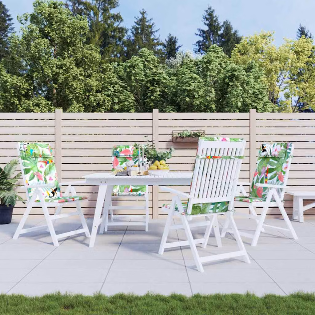 Set di 4 cuscini per sedia con schienale alto vidaXL in tessuto Oxford multicolore, traspiranti e idrorepellenti con imbottitura in schiuma