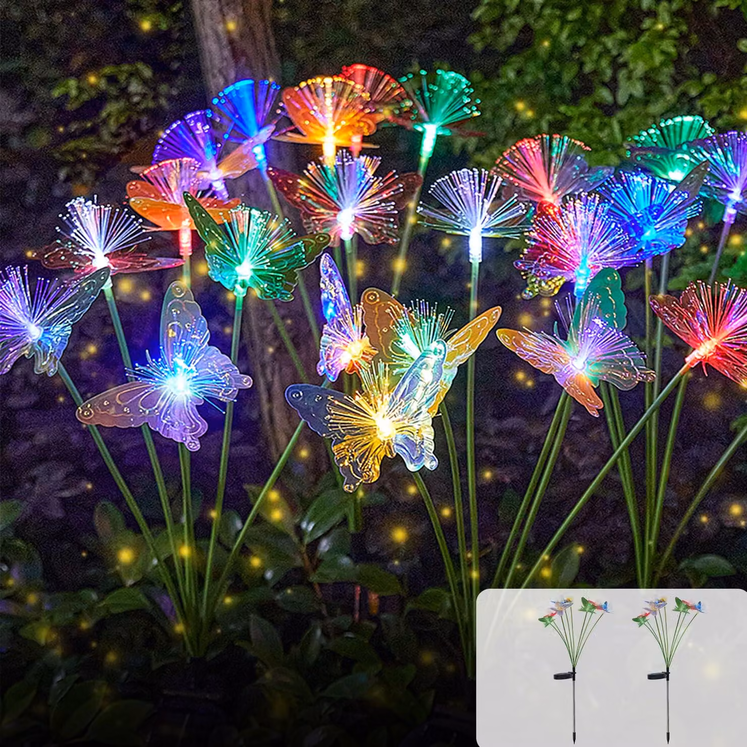 Catena luminosa solare, set da 2, con 16 LED, impermeabile, ideale per giardino e terrazza