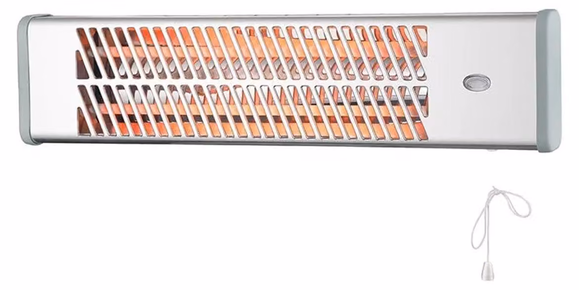 Lampada da parete esterna, attacco E27, dimensioni 47x16,5 cm, colore argento, adatta per l'esterno