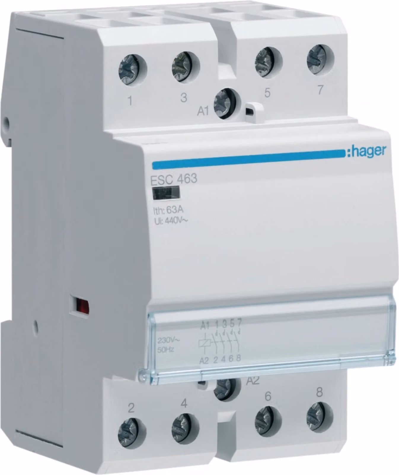 Hager Contattore di installazione, 63 A, 4 S, 230 V, 1 pz.