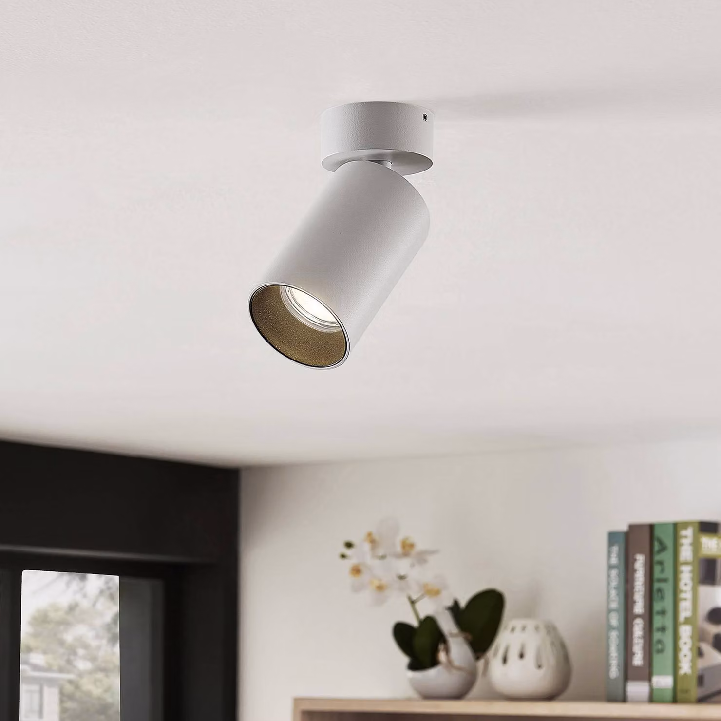 Arcchio faretto Brinja, set di 3, bianco, rotondo, Ø 6 cm, GU10 Brinja Arcchio, dimmerabile, Bianco / Opale, Corridoio, Alluminio, Moderno, Faretto
