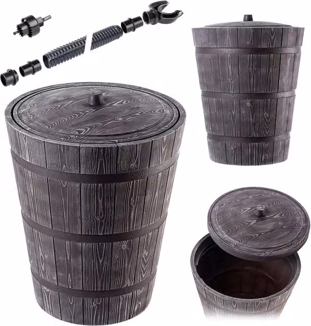 Serbatoio per acqua piovana KADAX da 275 litri + kit di collegamento