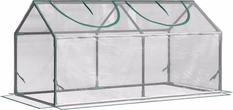 Serra in pellicola Outsunny con finestra, serra in plastica per pomodori 120x60x60 cm