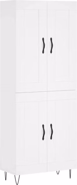 Credenza | Madia | Buffet da pranzo | Armadio da pranzo Bianca 69,5x34x180 cm in Legno Multistrato