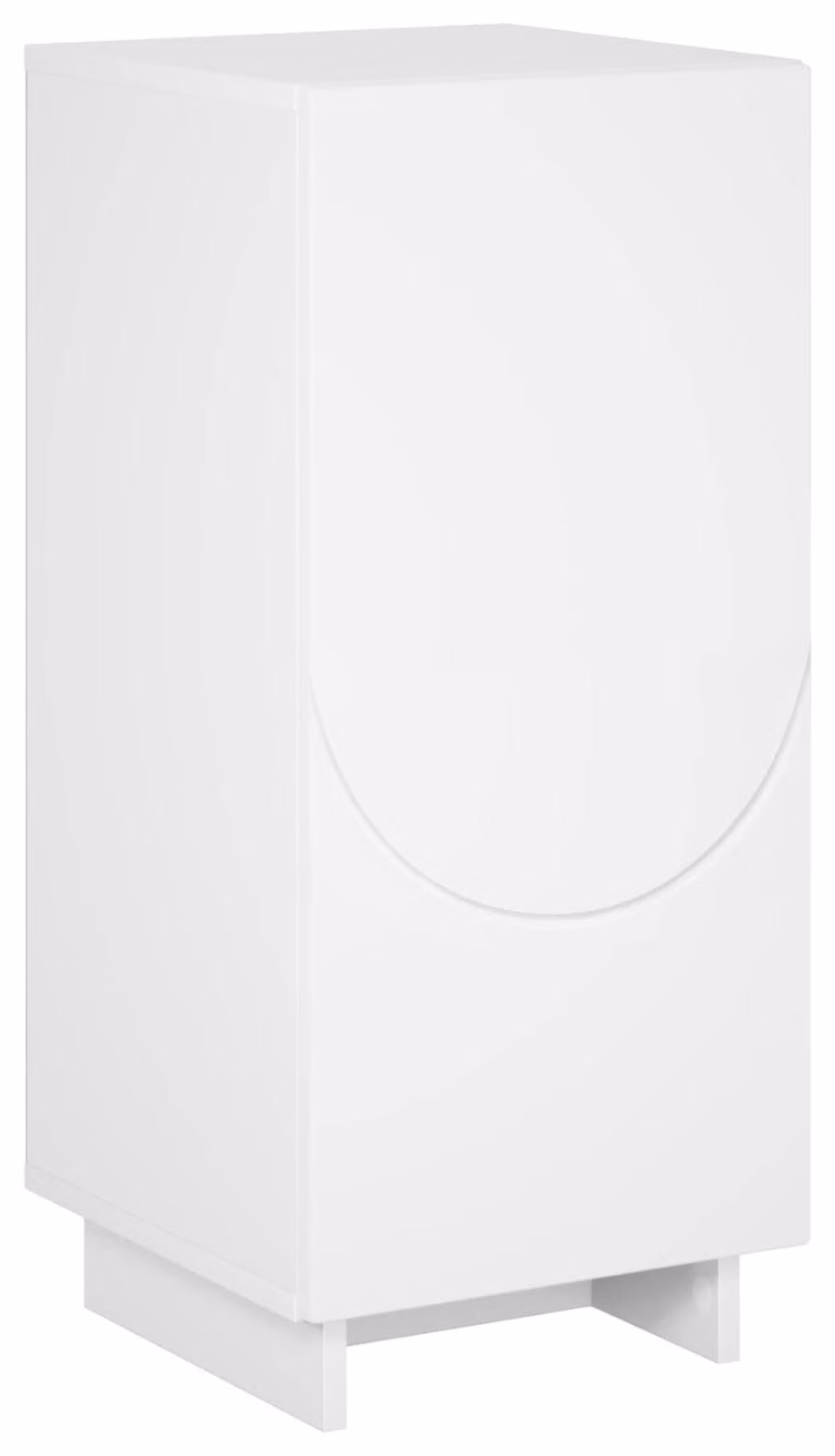 Mobile contenitore bianco, dimensioni 33,5 x 34,5 x 75 cm, realizzato in materiale composito di legno