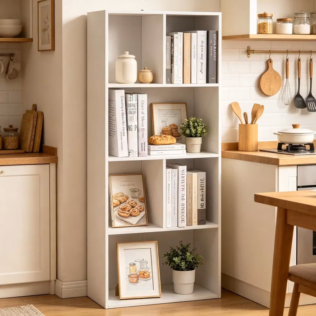 Libreria Freestanding REDOM in MDF Bianco Opaco L 50 cm x P 30 cm x H 118 cm – 2