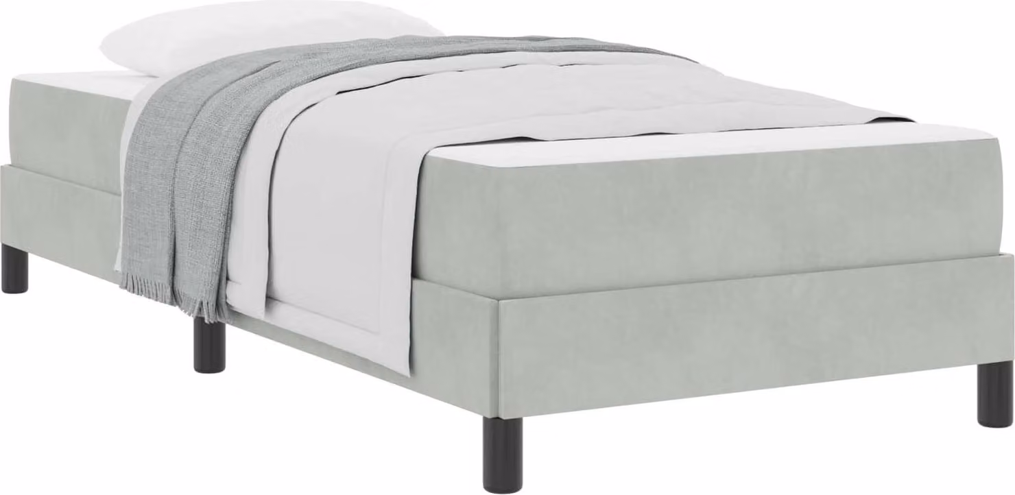 Letto a molle con materasso Grigio chiaro 80 x 210 cm Tessuto