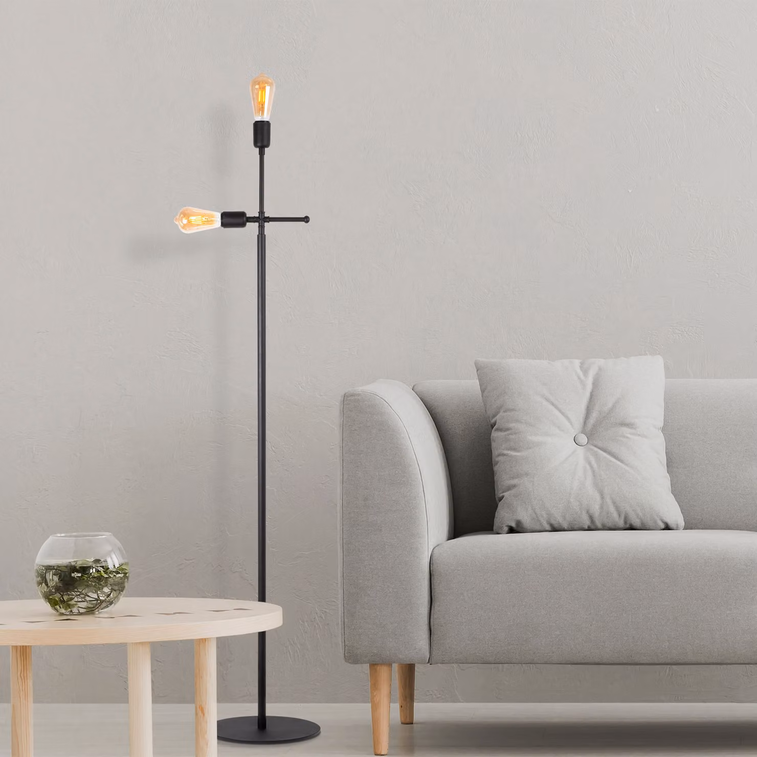 Opviq, Beste- Beste WTN, nero, lampada da terra, 30 x 30 x 160 cm, corpo in metallo