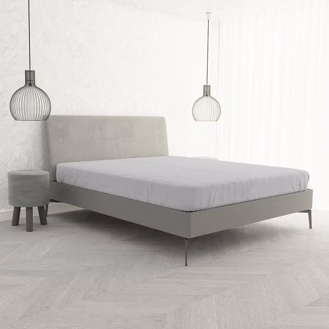 Lenzuolo matrimoniale in cotone con angoli Max grigio Datex