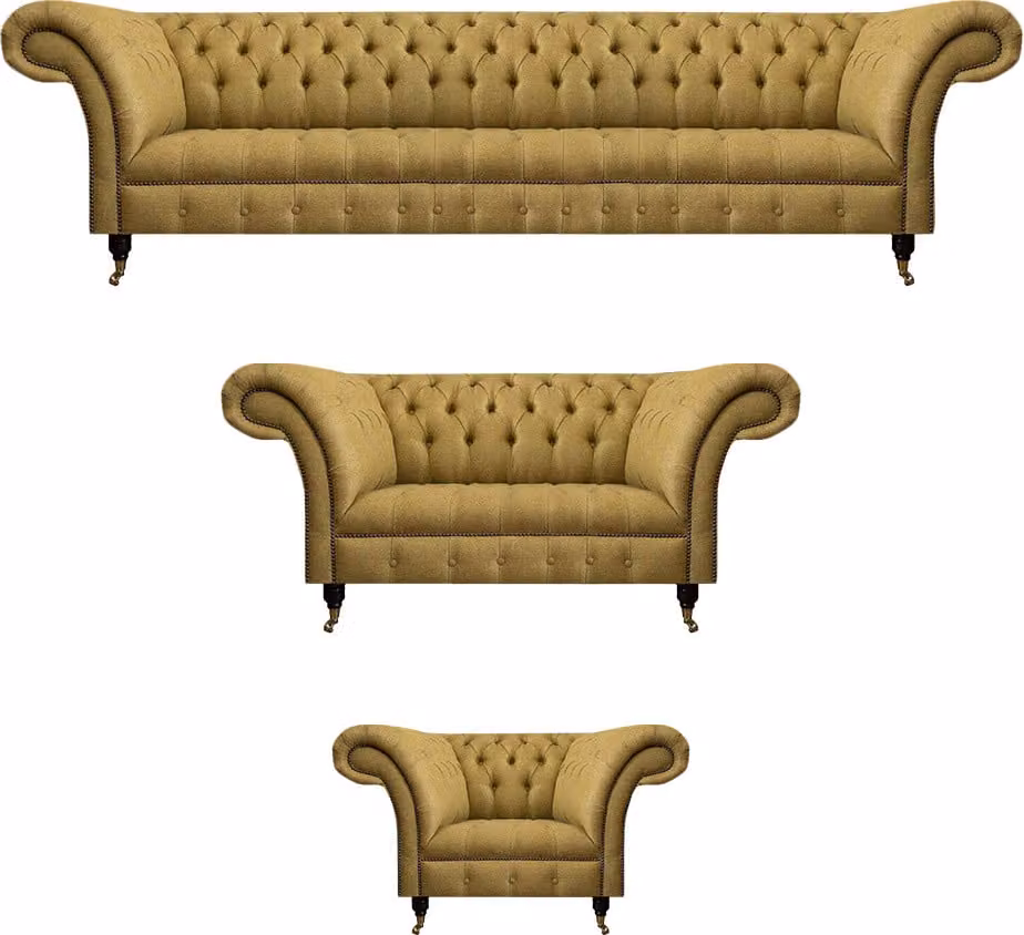 Sofagarnitur Komplett 3tlg Wohnzimmer Chesterfield Sofas Couch Textil Sessel