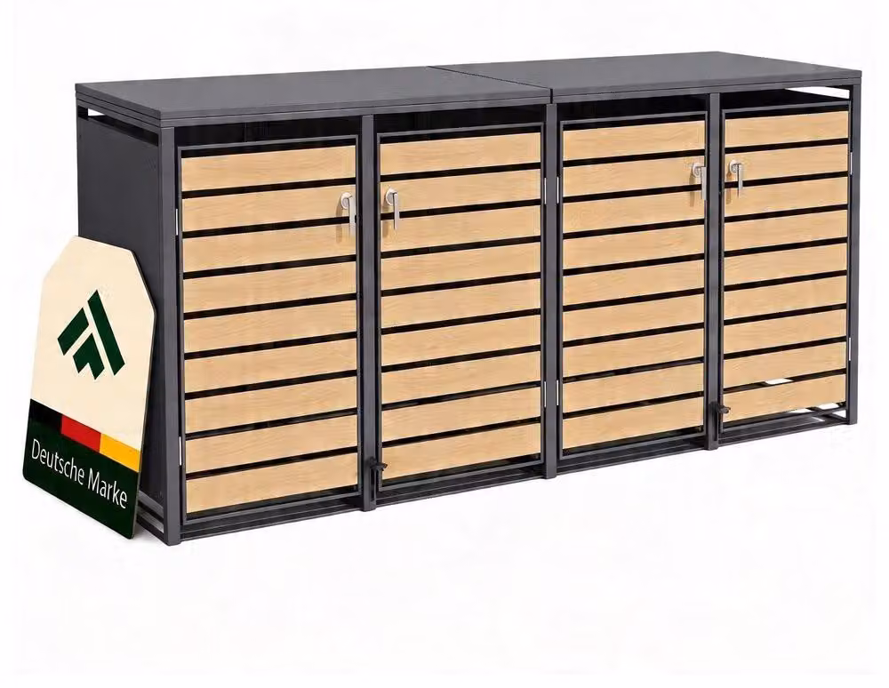 NovaTerra Box per bidoni della spazzatura con 4 ante 265*80*116 cm NVT053
