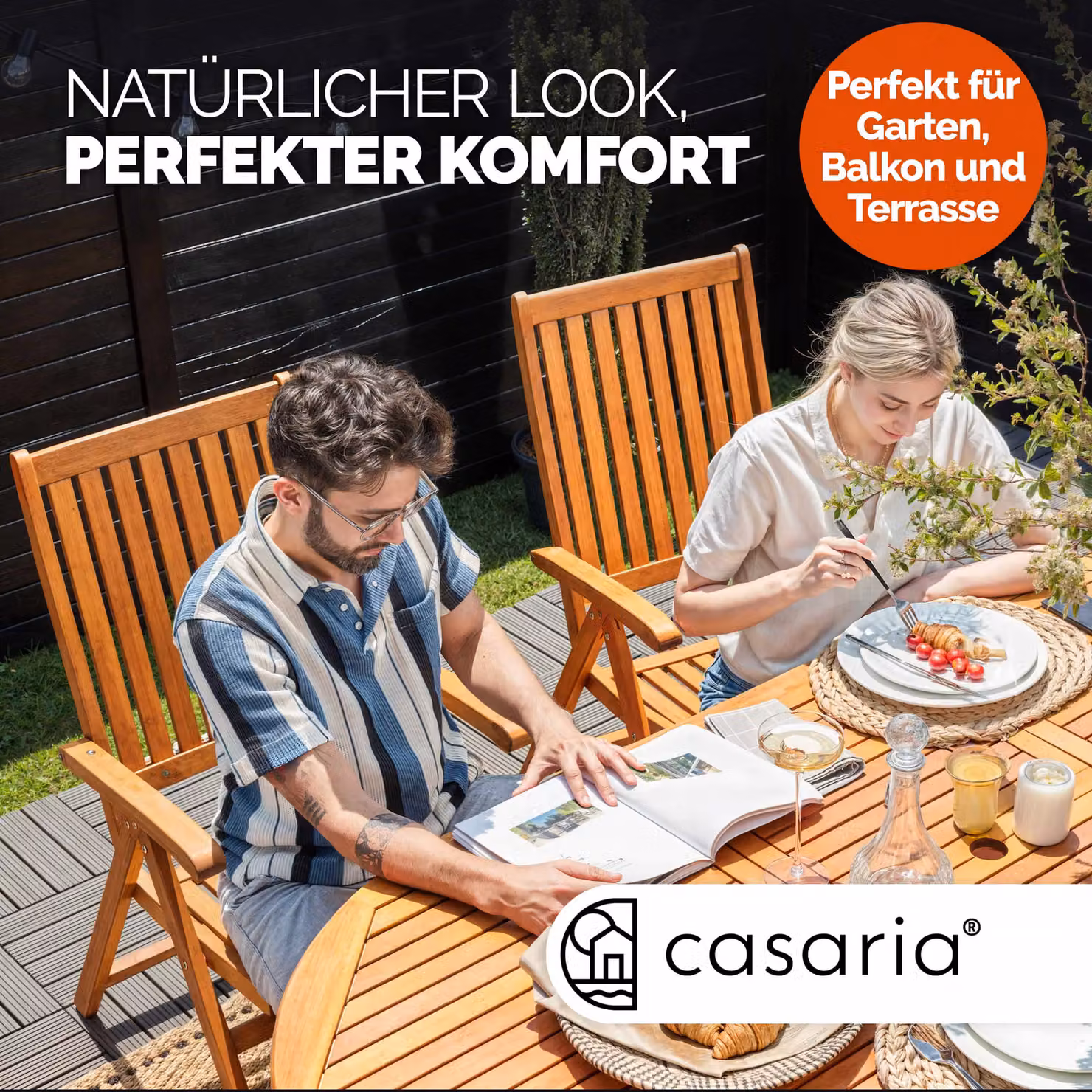 Tavolo da giardino estensibile Casaria in legno marrone FSC L: 150-200 cm, P: 100 cm, H: 74 cm – 3