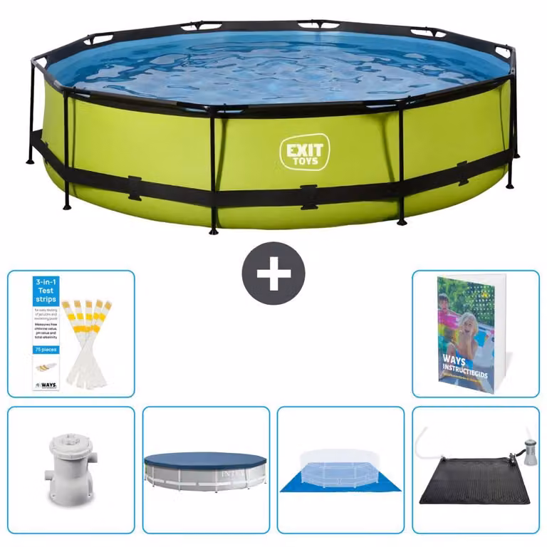 Piscina gonfiabile rettangolare - 360x76 cm - Set da 5 pezzi - Modello S214