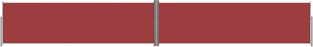 Tenda da sole laterale retrattile e schermo privacy per patio e giardino in poliestere rosso L: 1200 cm, H: 180 cm