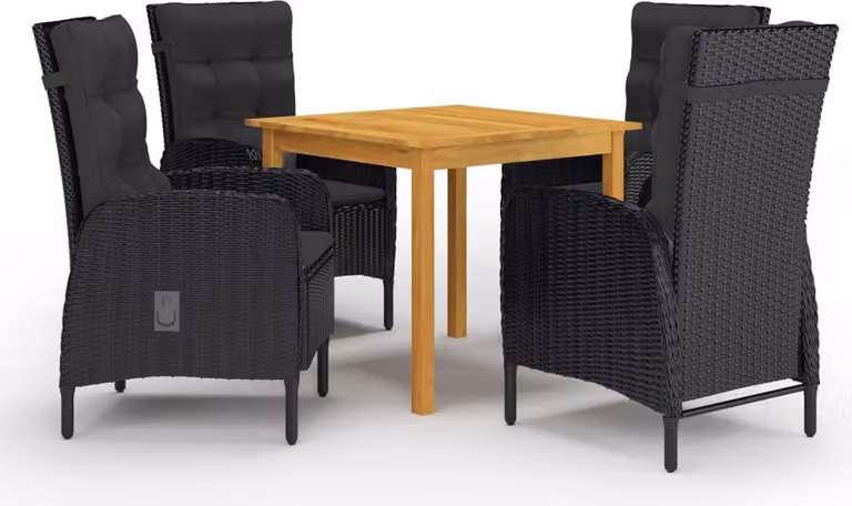Maison Exclusive - Set da pranzo da giardino 5 pezzi nero