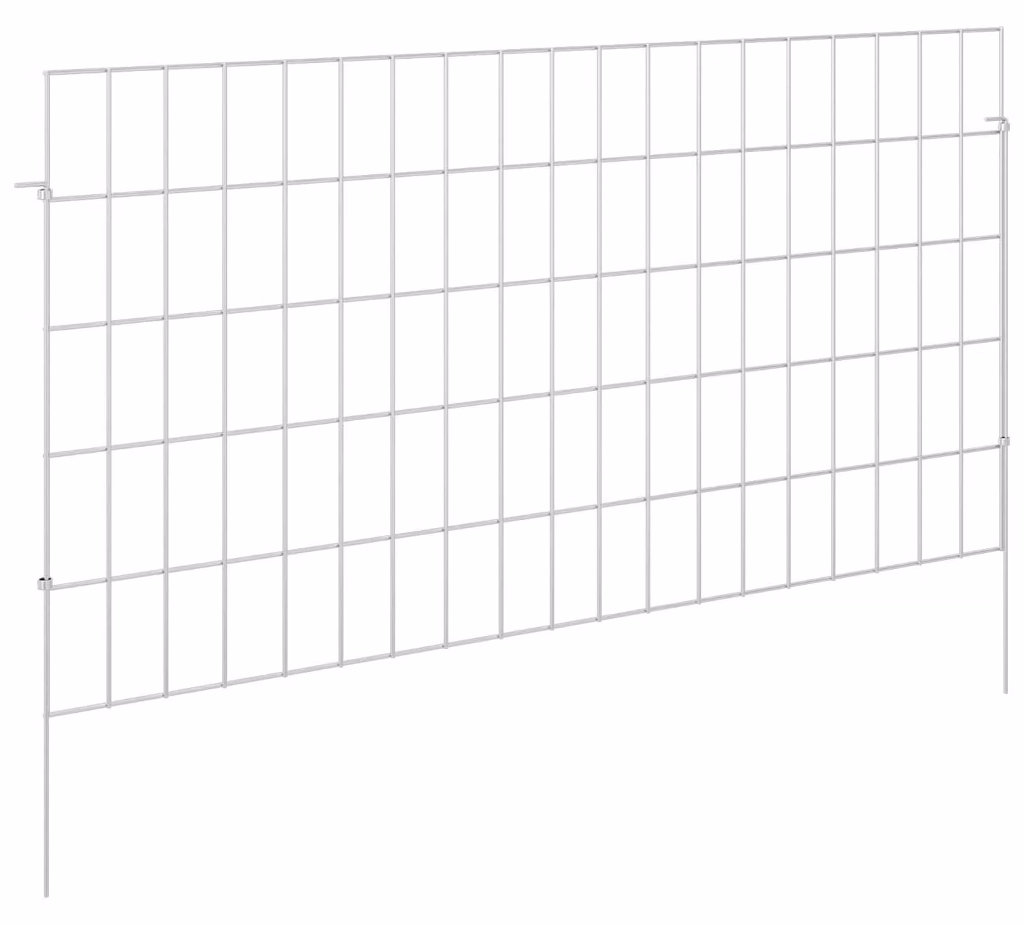 Recinzione da giardino con pali, 12 pezzi, 95 x 50 cm, acciaio zincato