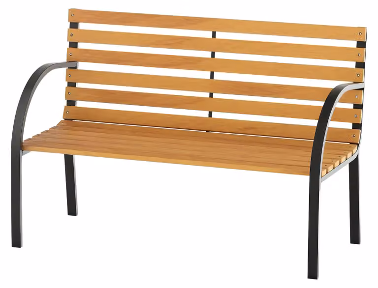 Panca da giardino - Panca per 2 persone - Struttura in metallo - Colore nero - Stile moderno - Adatta per l'esterno - Assemblaggio richiesto