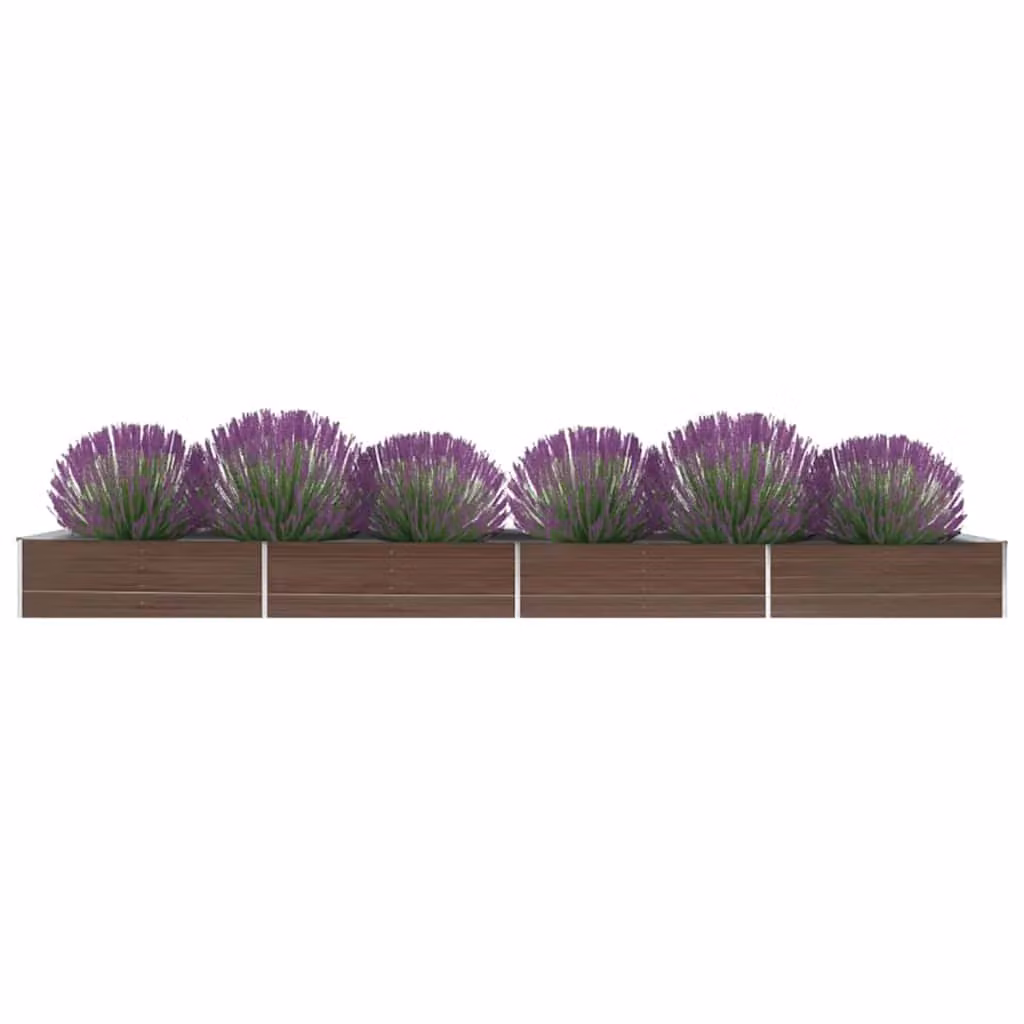 Letto rialzato da giardino vidaXL in acciaio zincato marrone L: 600 cm, P: 80 cm, H: 45 cm