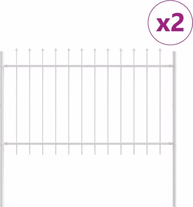 Recinzione per Giardino 2 pcs Bianco 3,4 x 1 m