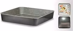 Teglia da forno quadrata in alluminio antiaderente HAPPY STONE Grigio pietra 40x40 cm