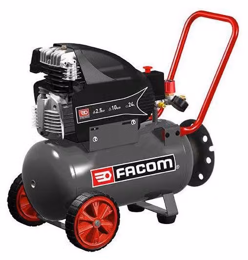 Compressore - Orizzontale - Facom - Motore a induzione - 24 L - 2,5 HP - 10 bar