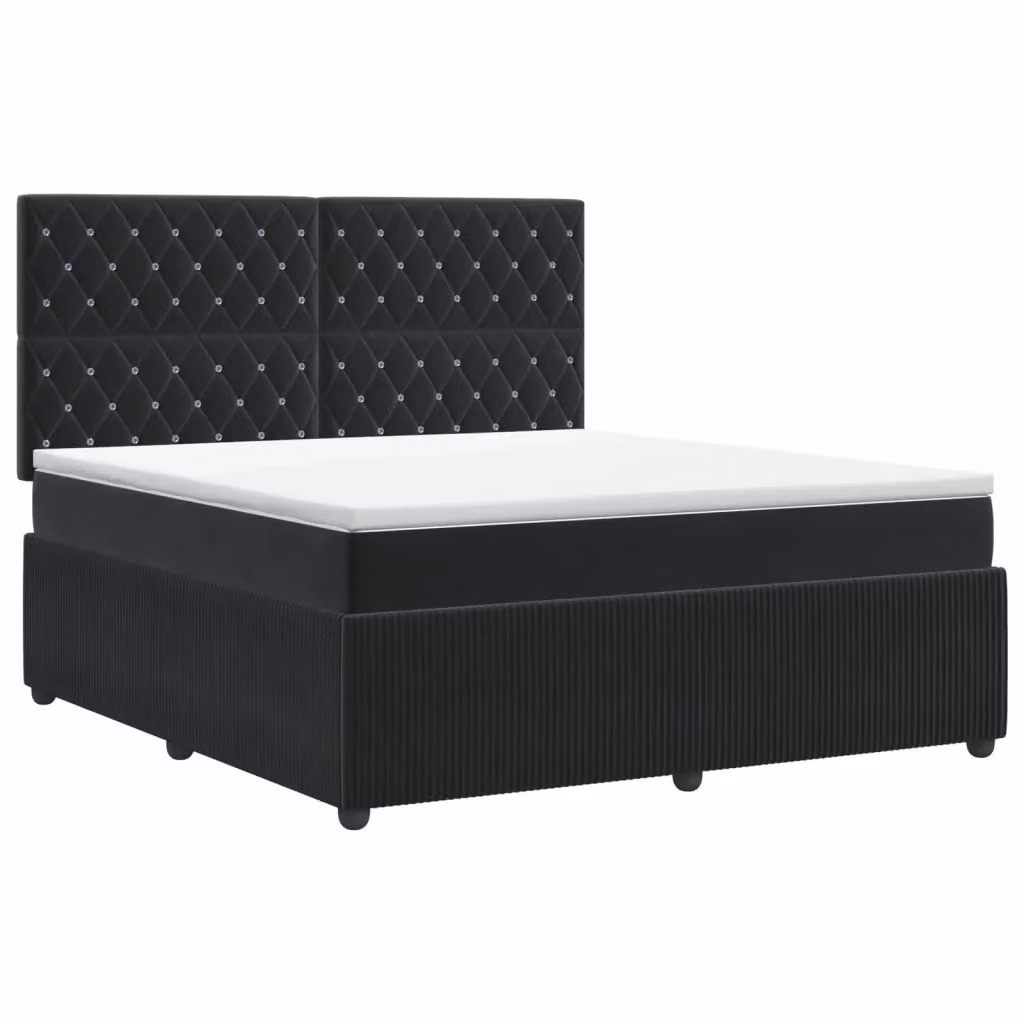 Letto box spring con materasso ibrido vidaXL in velluto nero L/P: 140 x 190 cm – 2