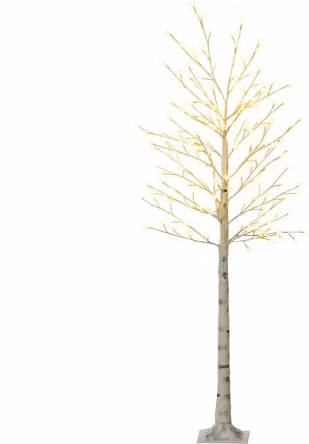 Albero Luminoso di Betulla HOMCOM con 180 Luci LED, Bianco, Altezza: 180 cm – 1