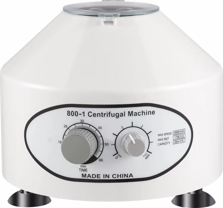 Centrifuga da laboratorio - Centrifuga da banco, 25W, 4000 giri/min, capacità 6 x 20 ml, 1790xg, velocità e timer regolabili, silenziosa, ideale per campioni di sangue, colore bianco