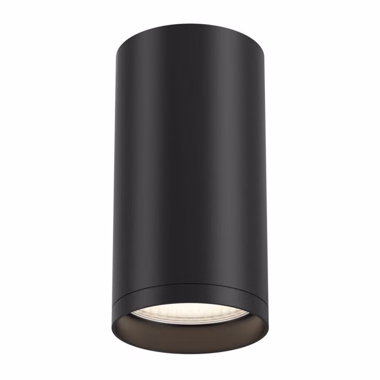 Plafoniera, montaggio a superficie, alluminio, 1 luce, nero, H 10 cm
