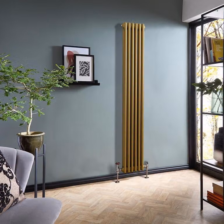 Radiatore Tradizionale Verticale a Doppia Colonna - Oro Metallizzato - 1800mm x 290mm - Regent