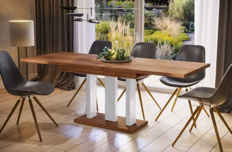 Tavolo da pranzo Endo-Moebel "Appia White" 130cm - 210cm tavolo a colonna allungabile tavolo da cucina (rovere Stirling)