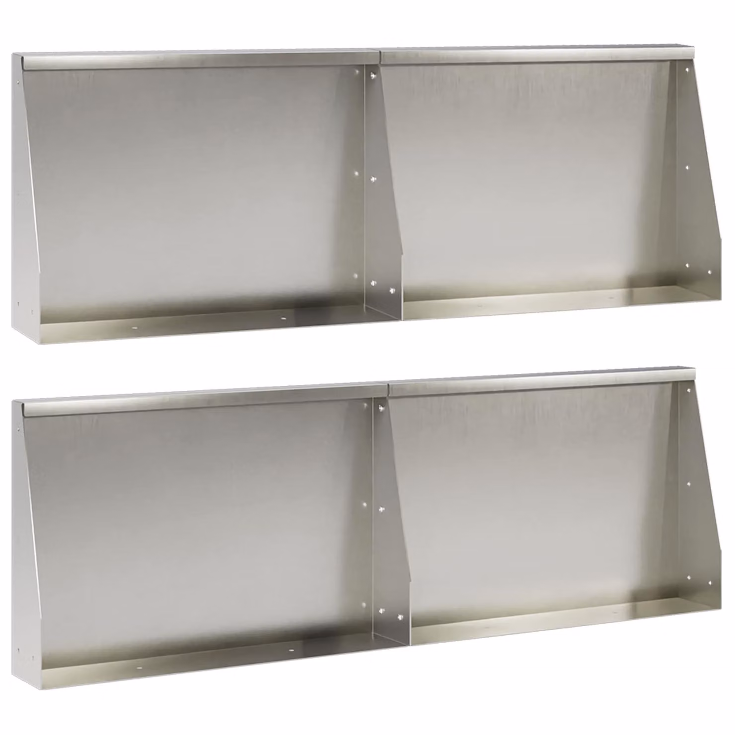 Set di 4 pezzi di aiuole rialzate vidaXL in acciaio inox argento L/P/H: 60 x 12 x 40 cm