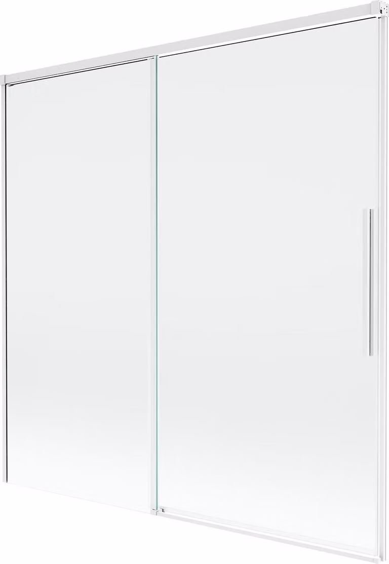 Mexen Rox paravento da bagno a 2 ante scorrevoli 160 x 150 cm, trasparente, bianco - 8C9-160-001-20-00