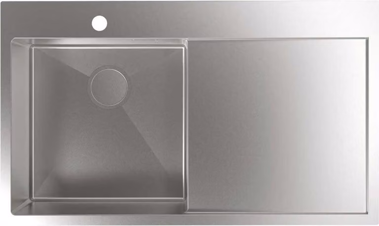 CATA CBS-1 40-40 D R10, lavello da incasso, rettangolare, acciaio inox, acciaio inox, 1 vasca, quadrato
