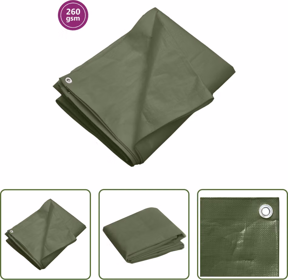 The Living Store Telone 260 g/m² 4x8 m Verde HDPE
