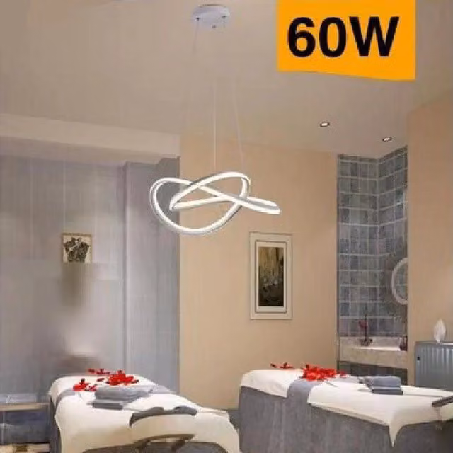 Lampadario a LED Moderno Intrecciato Trade Shop Bianco con Altezza Regolabile e Luce CCT 60W – 1