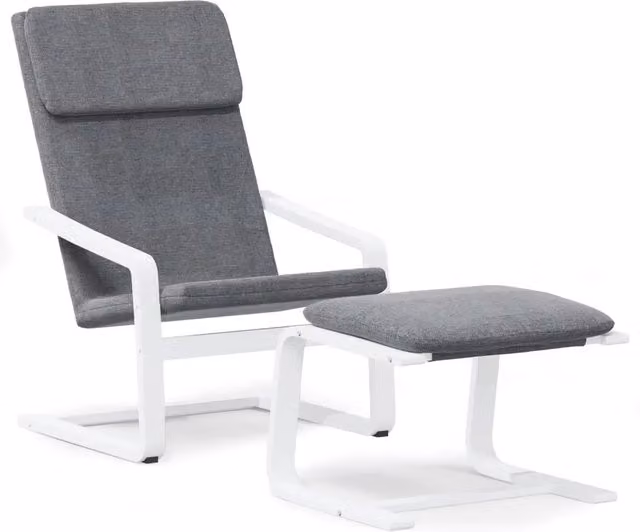 Poltrona Relax | Sedia Relax con Poggiapiedi Grigio Chiaro in Tessuto