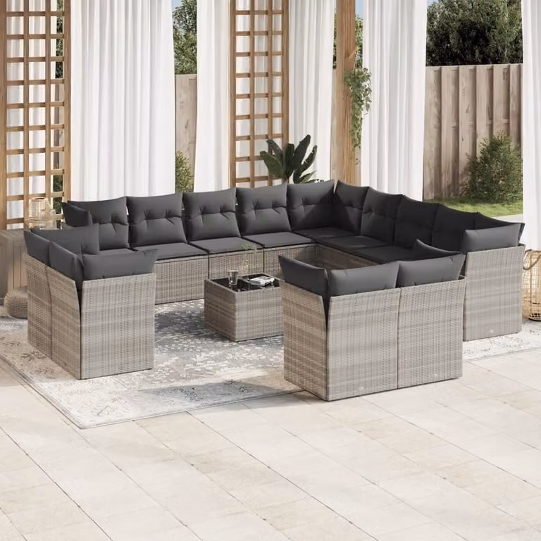 Maison Exclusive - Set Divani da Giardino 14pz con Cuscini in Polyrattan