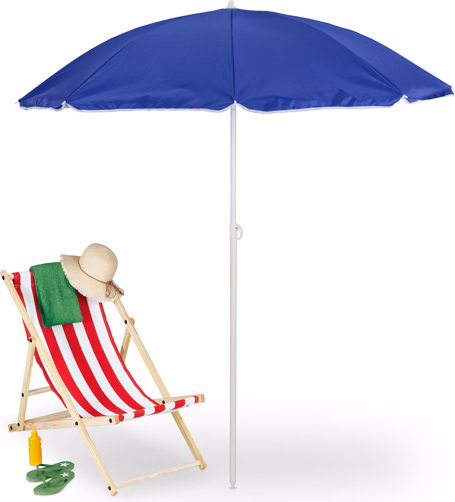 relaxdays Ombrellone blu 160 cm