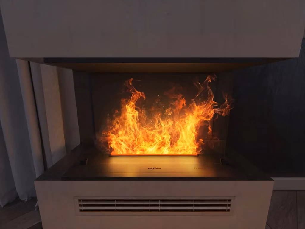 Camino a vapore elettrico con effetto fuoco Invapo Inside C800 nero con controllo tramite app L/P/H: 80 x 50 x 40 cm – 2
